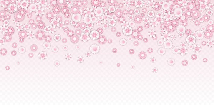 Background of falling flowers. Vector illustration.