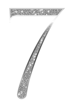 Silver glitter numbers png