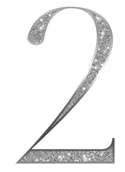 Silver glitter numbers png