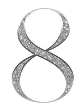 Silver glitter numbers png