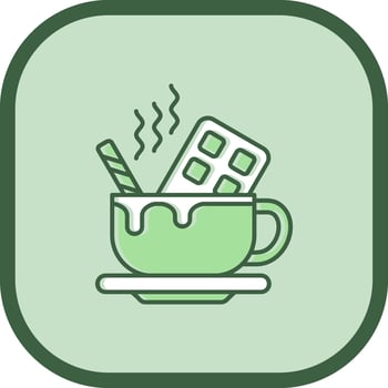 Hot Chocolate Line filled sliped Icon vector
