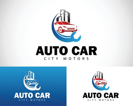 service car logo creative modification city car design concept dealer shop vector