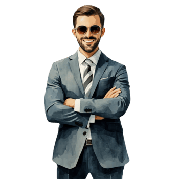 AI generated Businessman Happy Suit png