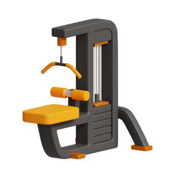 3d rendering of lat pulldown fitness icon png