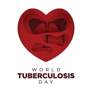 World Tuberculosis Day paper cut design style vector