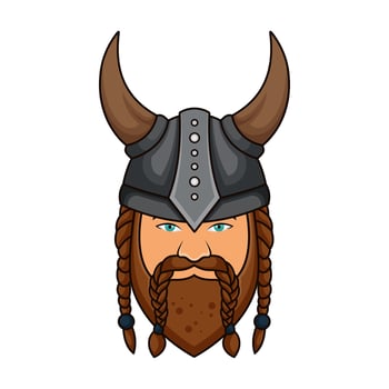 Fierce Viking Warrior head mascot vector