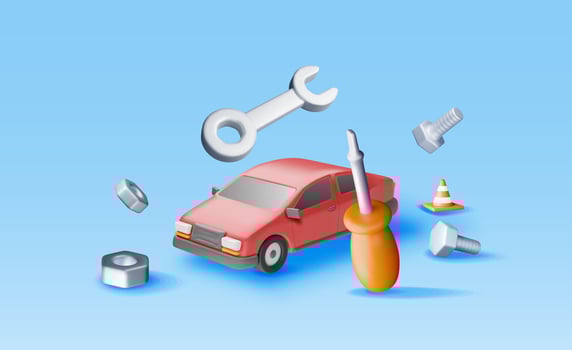 3D Car Repair Concept Isolated vector