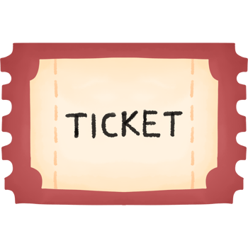 Ticket. watercolor style. isolated on transparent background png