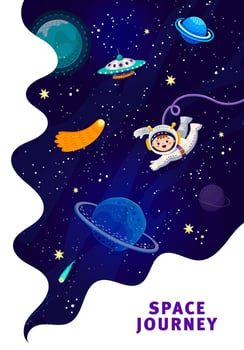Space landing page, poster, flyer, starry universe vector