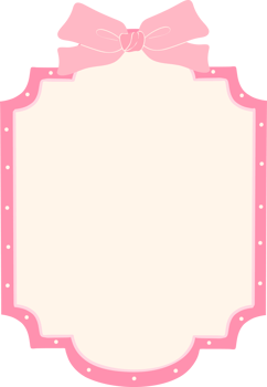 Pink Coquette frame aesthetic with ribbon bow png