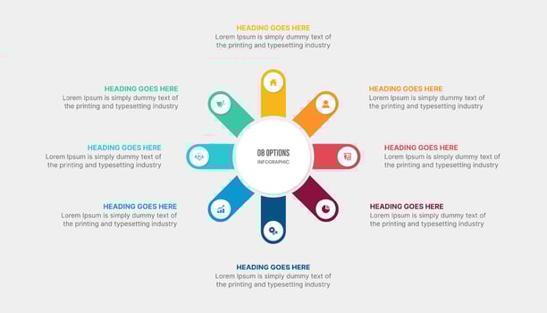 Circle Cycle Infographic Template Design With 8 Steps vector