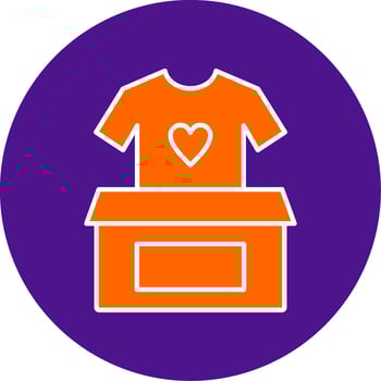 Clothes Donation Line Filled Circle Icon vector