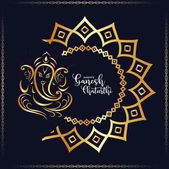 happy ganesh chaturthi festival wishing card vector