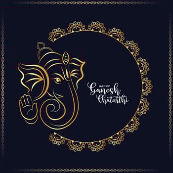 happy ganesh chaturthi festival wishing card vector