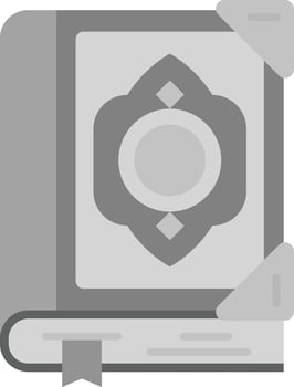 Quran Grey scale Icon vector