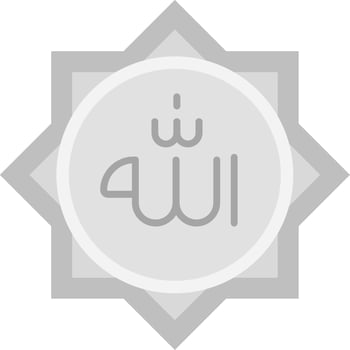 Allah Grey scale Icon vector