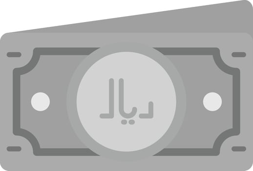 Riyal Grey scale Icon vector