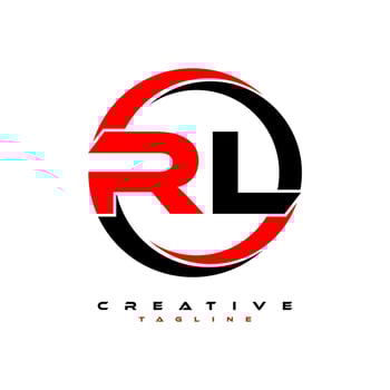RL letter logo design on black background. RL creative initials letter logo concept. RL letter design. Pro Vector