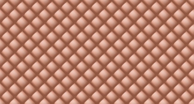 Simple upholstery quilted background. Quilted stitched background pattern. Brown leather texture sofa backdrop. Seamless texture quilted background vector