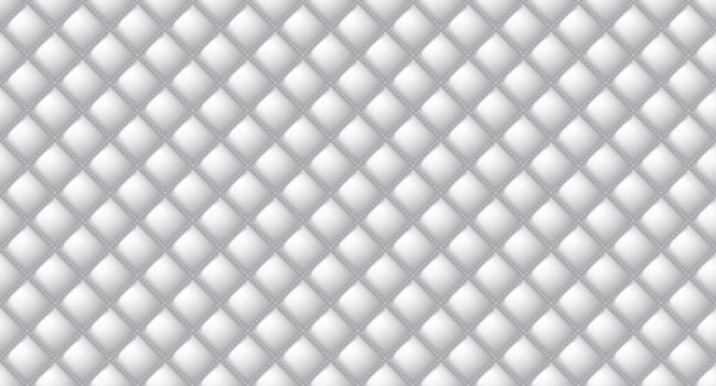 Simple upholstery quilted background. Quilted stitched background pattern. White leather texture sofa backdrop. Seamless texture quilted background vector