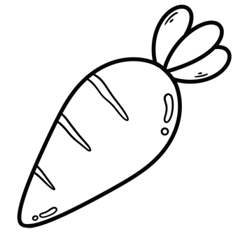 Outline doodle drawing of a carrot png