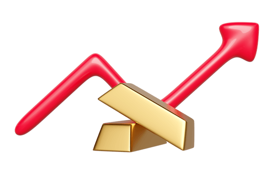 3D charts graph with arrow, analysis business financial data, Online marketing, business strategy minimal concept, 3d render illustration png