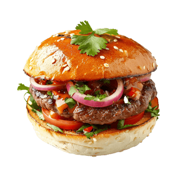 AI generated Homemade burger isolated on transparent background png
