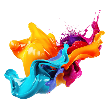 AI generated Liquid paint splash isolated on transparent background png