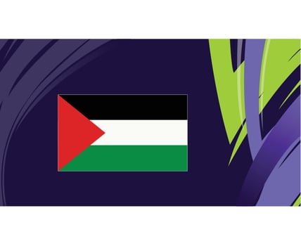 Palestine Flag Emblem Asian Nations 2023 Teams Countries Asian Football Symbol Logo Design Vector Illustration