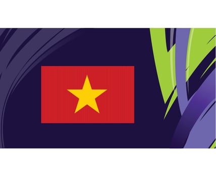 Vietnam Flag Emblem Asian Nations 2023 Teams Countries Asian Football Symbol Logo Design Vector Illustration