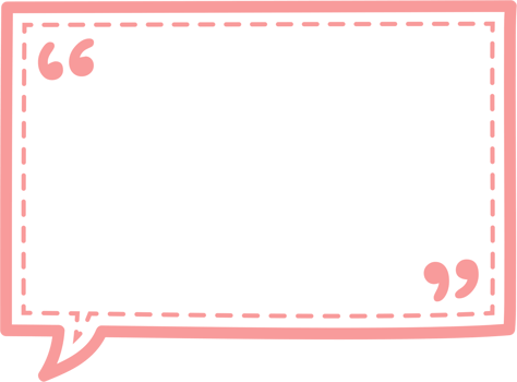 Dashed line Colorful pastel pink color speech bubble balloon with quotation marks, icon sticker memo keyword planner text box banner, flat png transparent element design