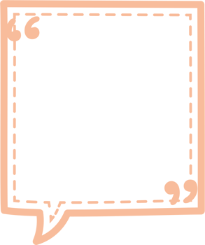 Dashed line Colorful pastel orange color speech bubble balloon with quotation marks, icon sticker memo keyword planner text box banner, flat png transparent element design