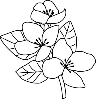 Floral Elements Leaves Flowers Branches. Simple Vector Illustration with Orange Hand Drawn Tropical Flowers and Leaves on a Light Coral Background. Modern Abstract Exotic Garden Design.