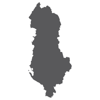 Albania map. Map of Albania in grey color png