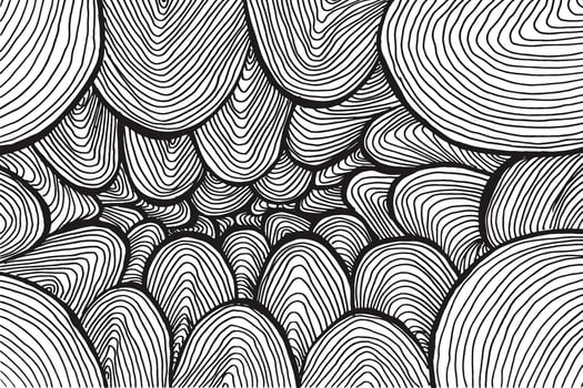 Monochrome black and white hand drawing abstract pattern vector