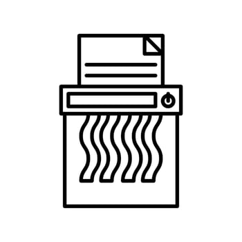 Shredder icon or logo illustration outline black style vector