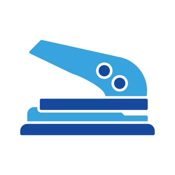 paper hole puncher icon vector or logo illustration glyph color style