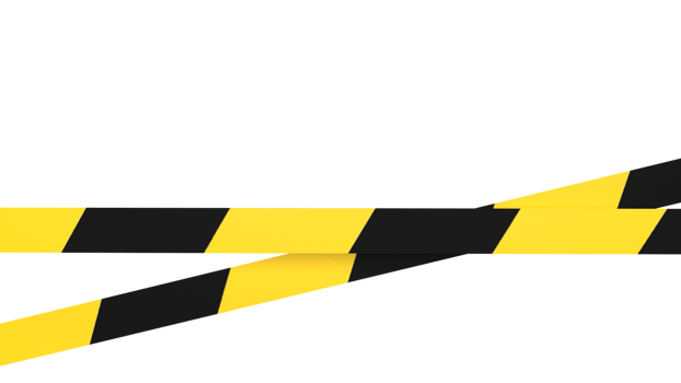 The do not cross line png image 3d rendering.