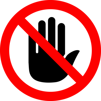 Red stop sign with hand symbol icon png