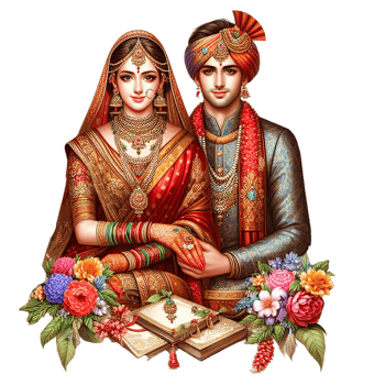 AI generated Beautiful Quite Wedding Couple For Wedding Card Invitation png