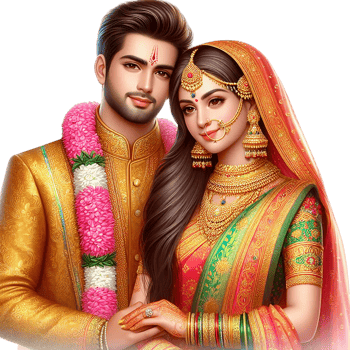 AI generated Beautiful Quite Wedding Couple For Wedding Card Invitation png