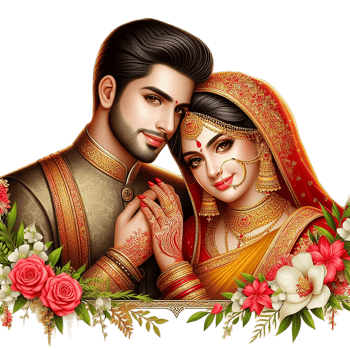 AI generated Beautiful Quite Wedding Couple For Wedding Card Invitation png