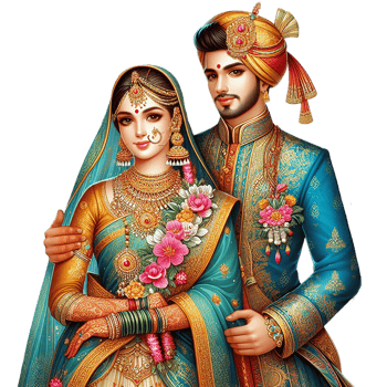 AI generated Beautiful Quite Wedding Couple For Wedding Card Invitation png