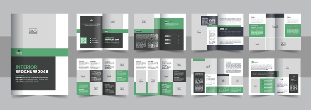 Modern Interior Design Portfolio Layout Template vector, Interior Design Magazine Layout for Home Decoration or Brand Identity Guidelines Brochure vector