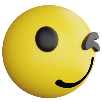 Smile emoji side view clipart flat design icon isolated on transparent background, 3D render emoji and emoticon concept png