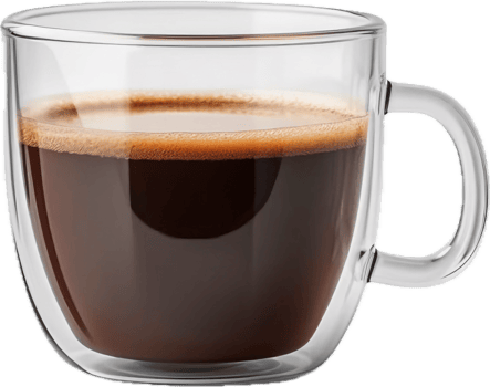 AI generated glass mug of coffee png