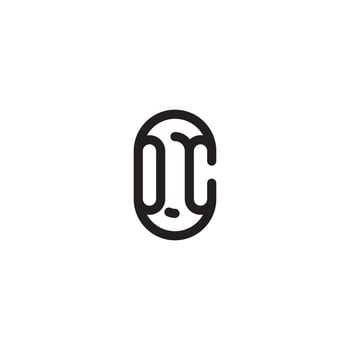 OC line simple round initial concept with high quality logo design vector