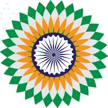 Independence Day Inspired Art and flower vector