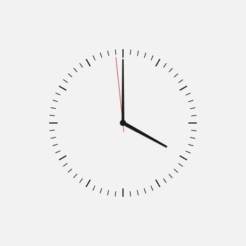 Wall clock vector icon. Classic black and white circle wall clock