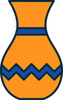 Vase Line Filled Two Colors Icon vector